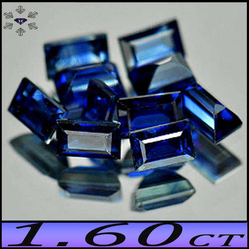 1.60CT NINE TOP BLUE SAPPHIRES [VVS] - NATURAL CLEAN FLAWLESS BAGUETTES