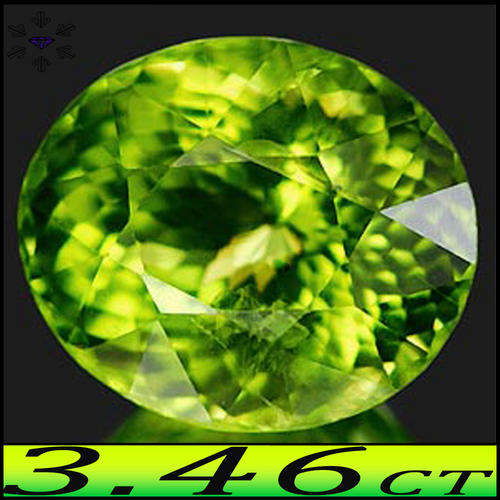 3.46CT NATURAL PERIDOT ~ BRIGHT VIVID GREEN BRILLIANT EYE CLEAN GEM