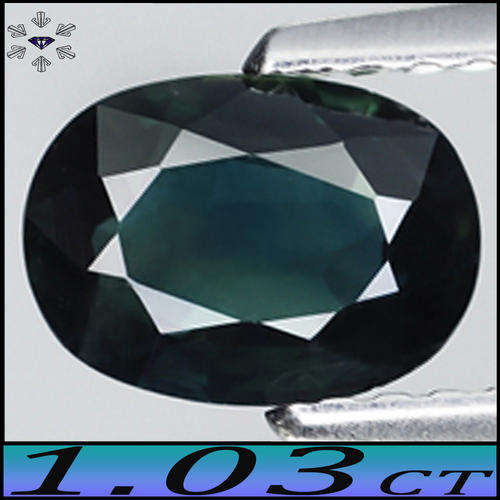 1.03CT UNHEATED BLUISH GREEN SAPPHIRE [VS] ~ CHANTHABURI CLEAN OVAL GEM