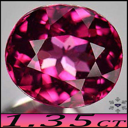 1.35CT PURPLISH PINK RHODOLITE GARNET [VVS] - NATURAL CLEAN OVAL NIGERIA GEM