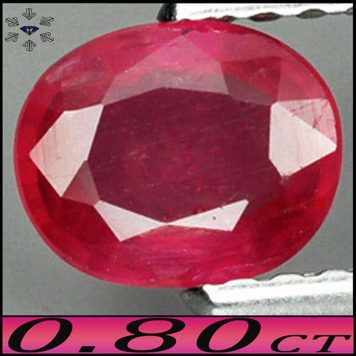 0.80CT GEM SWEET CANDY RED RUBY - NATURAL MOZAMBIQUE EYE CLEAN OVAL