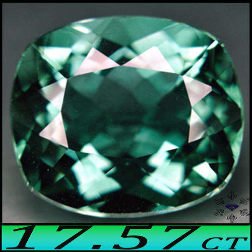 17.57CT LUSTROUS LIME GREEN AMETHYST QUARTZ [VVS] MODERN FANCY FACETED CUSHION GEMSTONE