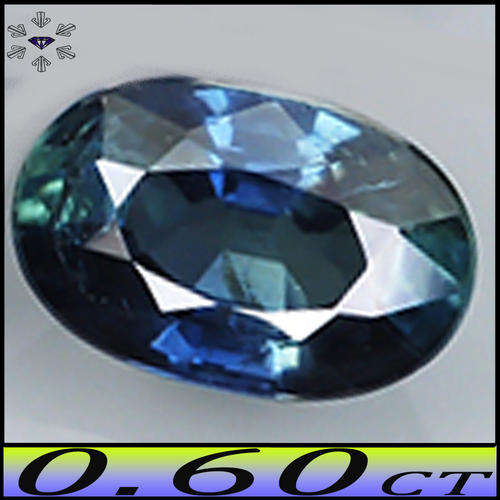 0.60CT UNHEATED TRI-COLOUR SAPPHIRE [SI] - GREENISH-PURPLE-BLUE CHANTHABURI OVAL