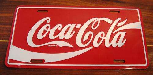 Metal Coca Cola Embossed Sign mid-1990s
