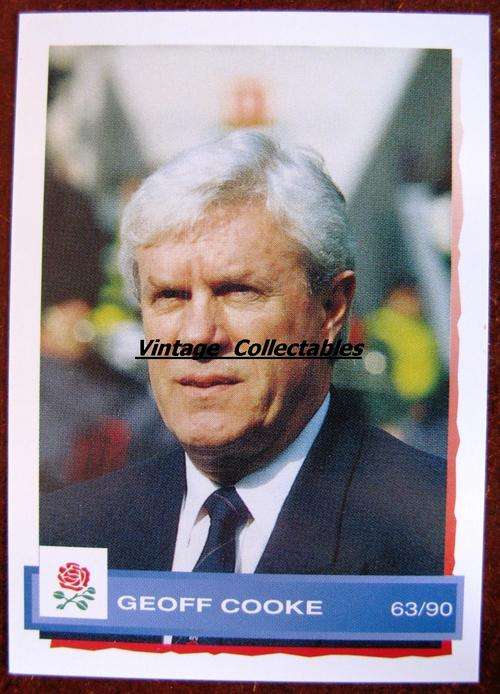 ENGLAND 1994 Rugby Trading Card - GEOFF COOKE - 63/90