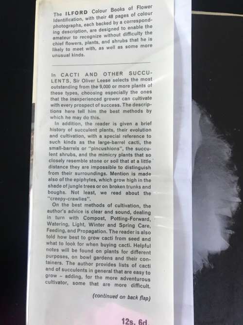 Cacti and Other Succulents - Lieut-General Sir Oliver Leese - AUTOGRAPHED