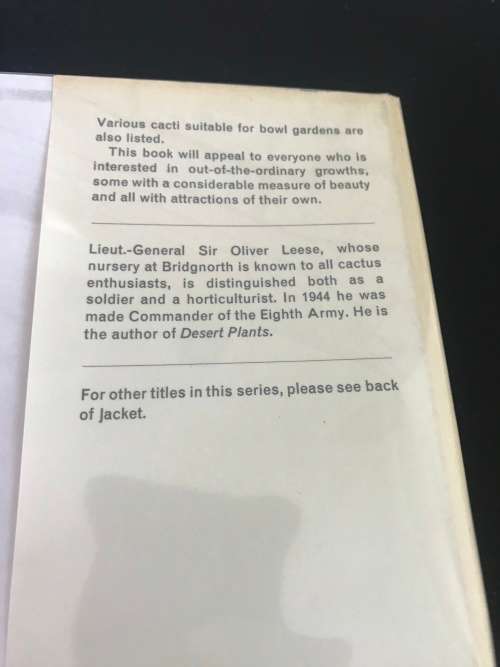 Cacti and Other Succulents - Lieut-General Sir Oliver Leese - AUTOGRAPHED