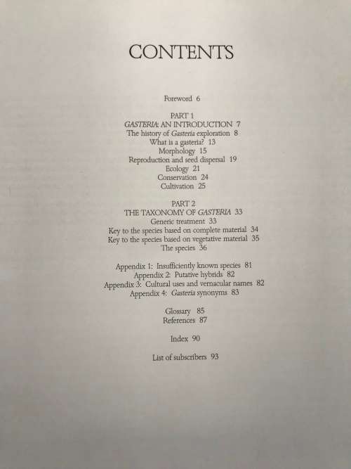 Gasterias of South Africa: A New Revision of a Major Succulent Group. Ernst van Jaarsveld.