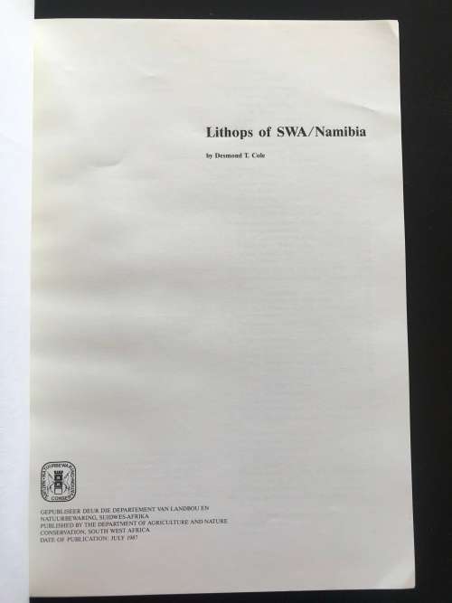 Lithops of SWA / Namibia - Desmond Cole