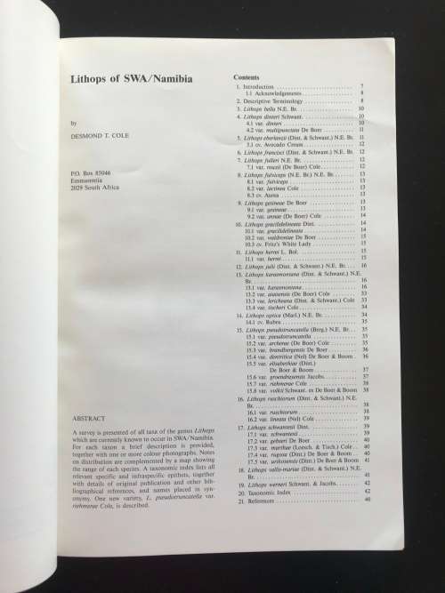 Lithops of SWA / Namibia - Desmond Cole