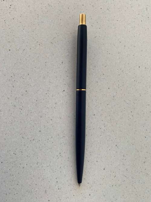 Montblanc Ballpoint Pen - Dark Blue Epoxy with Gold Trim - 1980s