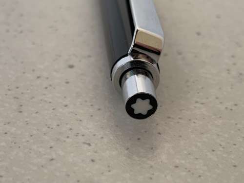 Vintage 1970s Montblanc beautiful black and chrome ballpoint pen