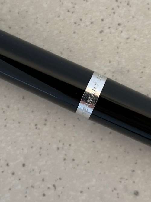 Vintage 1970s Montblanc beautiful black and chrome ballpoint pen