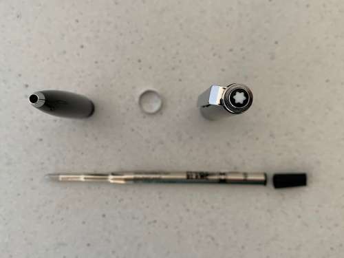 Vintage 1970s Montblanc beautiful black and chrome ballpoint pen