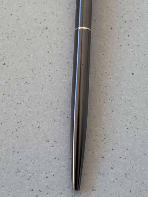 Sleek Vintage Montblanc Gunmetal Grey Ballpoint Pen
