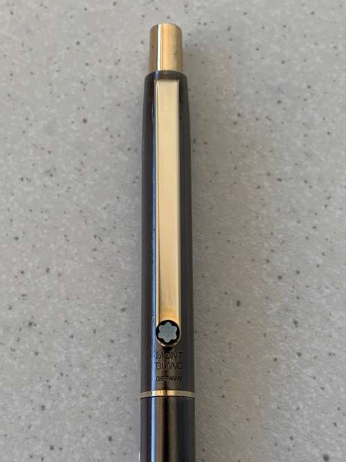 Sleek Vintage Montblanc Gunmetal Grey Ballpoint Pen