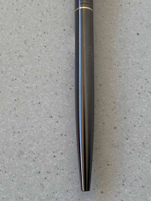 Sleek Vintage Montblanc Gunmetal Grey Ballpoint Pen