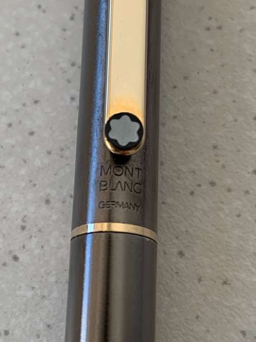 Sleek Vintage Montblanc Gunmetal Grey Ballpoint Pen