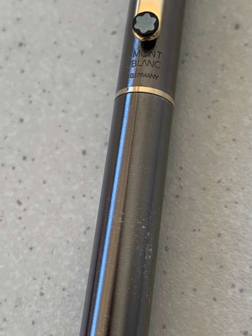 Sleek Vintage Montblanc Gunmetal Grey Ballpoint Pen