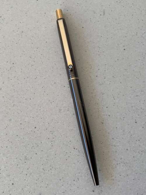 Sleek Vintage Montblanc Gunmetal Grey Ballpoint Pen