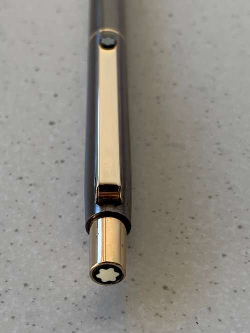 Sleek Vintage Montblanc Gunmetal Grey Ballpoint Pen