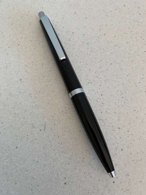 Montblanc Vintage 1970s Black Precious Resin and Chrome Ballpoint Pen