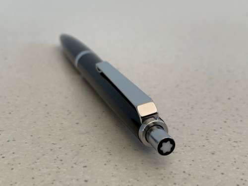 Montblanc Vintage 1970s Black Precious Resin and Chrome Ballpoint Pen