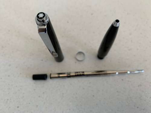 Montblanc Vintage 1970s Black Precious Resin and Chrome Ballpoint Pen
