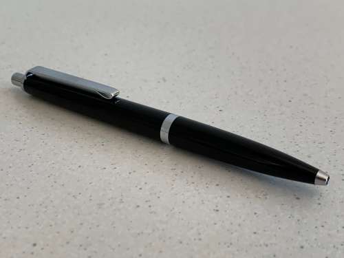 Montblanc Vintage 1970s Black Precious Resin and Chrome Ballpoint Pen