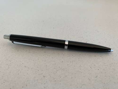 Montblanc Vintage 1970s Black Precious Resin and Chrome Ballpoint Pen
