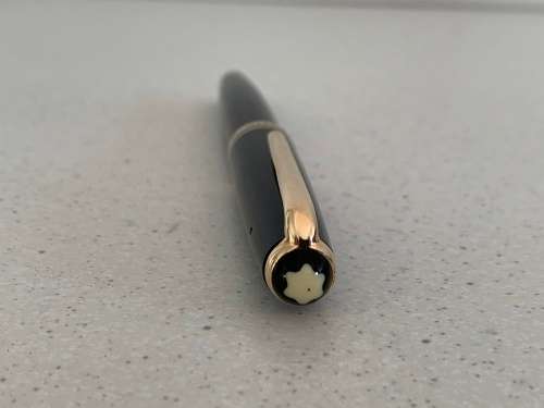 Vintage 1950s Montblanc Black Precious Resin and Gold Nib Fountain Pen