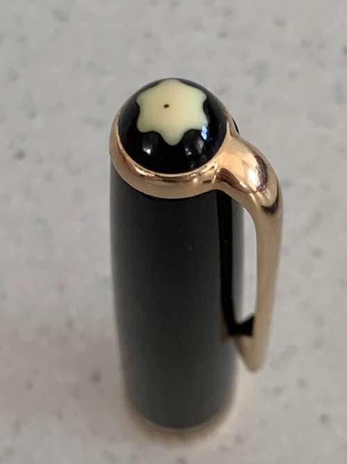 Vintage 1950s Montblanc Black Precious Resin and Gold Nib Fountain Pen