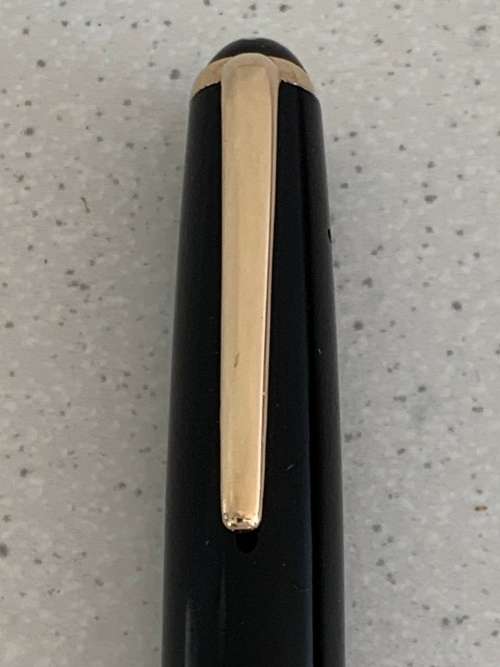 Vintage 1950s Montblanc Black Precious Resin and Gold Nib Fountain Pen