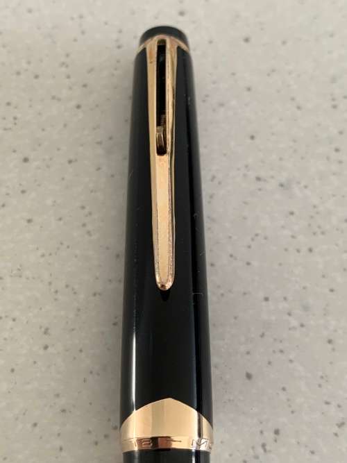 Vintage 1960s Montblanc Meisterstuck Black Resin and Gold Trim Ballpoint Pen