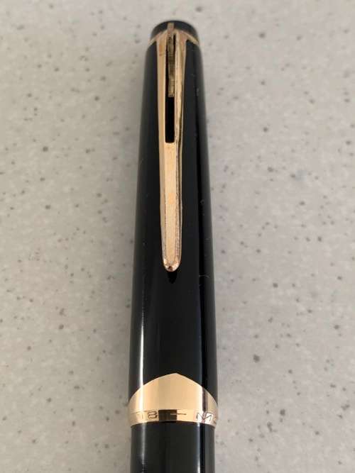 Vintage 1960s Montblanc Meisterstuck Black Resin and Gold Trim Ballpoint Pen