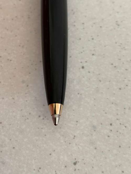 Vintage 1960s Montblanc Meisterstuck Black Resin and Gold Trim Ballpoint Pen