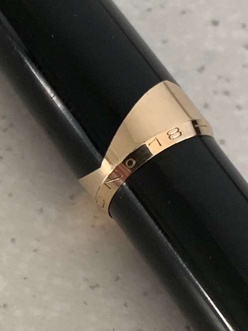 Vintage 1960s Montblanc Meisterstuck Black Resin and Gold Trim Ballpoint Pen