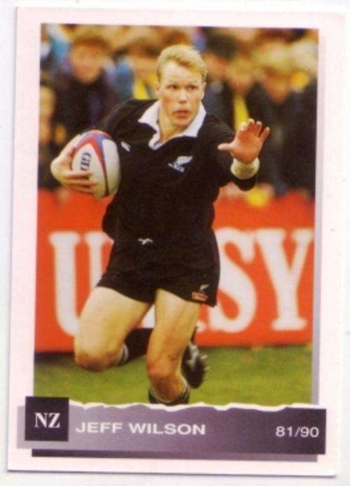 All Blacks 1994 Rugby Trading Card - JEFF WILSON - 81/90