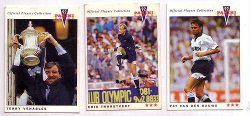 â92 Panini Trading Cards â Official Players Collection TOTTENHAM HOTSPUR - 12 Cards