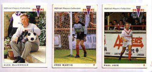 â92 Panini Trading Cards â Official Players Collection AIRDRIEONIANS - 12 Cards