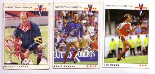 â92 Panini Trading Cards â Official Players Collection ARSENAL - 14 Cards