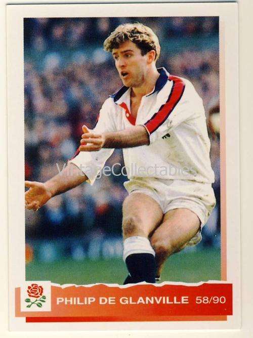 ENGLAND 1994 Rugby Trading Card - PHILIP DE GLANVILLE - 58/90