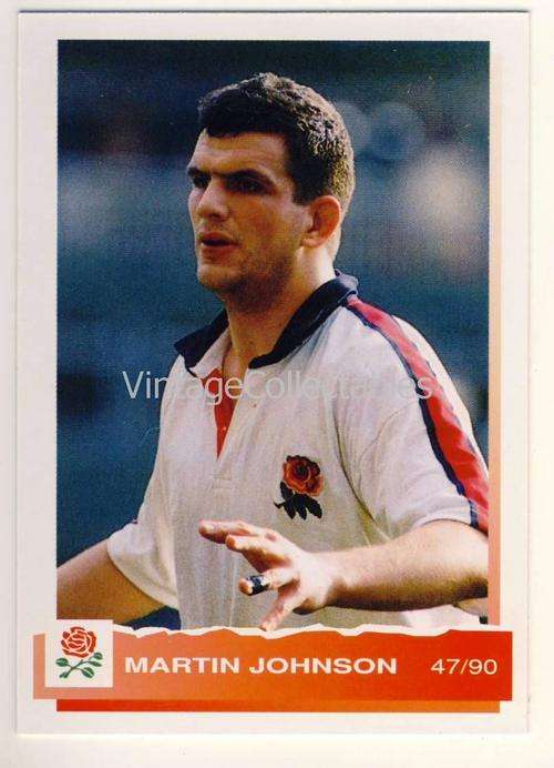 ENGLAND 1994 Rugby Trading Card - MARTIN JOHNSON - 47/90