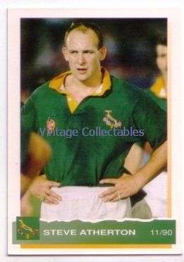 SPRINGBOKS 1994 Rugby Card - STEVE ATHERTON - 11/90