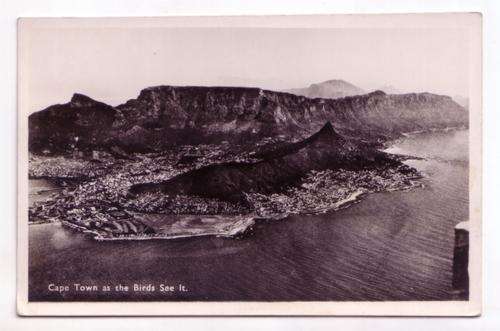 Vintage Bird's eye view of Cape Town - Real photo postcard