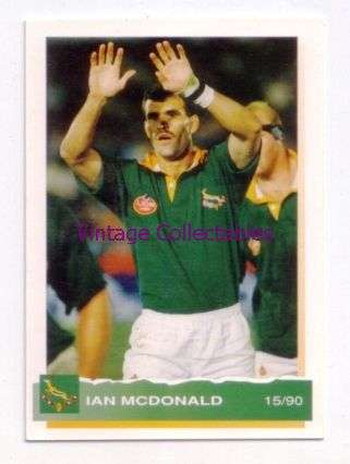 SPRINGBOKS 1994 Rugby Card - IAN MCDONALD - 15/90