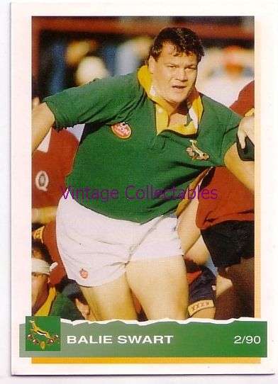 SPRINGBOKS 1994 Rugby Card -BALIE SWART - 2/90
