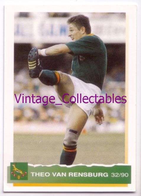 Springbok 1994 Rugby Trading Card - THEO VAN RENSBURG - 32/90