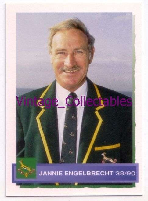 SPRINGBOKS 1994 Rugby Trading Card - JANNIE ENGELBRECHT - 38/90