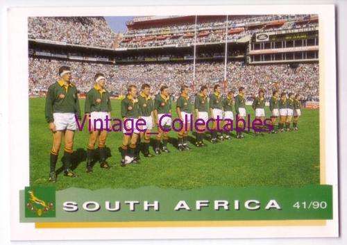 SPRINGBOKS 1994 Rugby Trading Card - SOUTH AFRICA LINEUP - 41/90